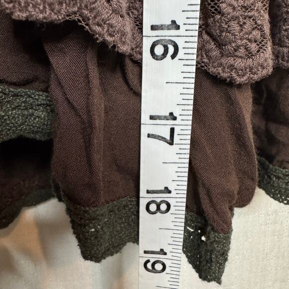 URBAN MANGO Peasant Top‎ Womens M Brown Lace Fairy Goth Whimsigoth Fairycore - Picture 7 of 7